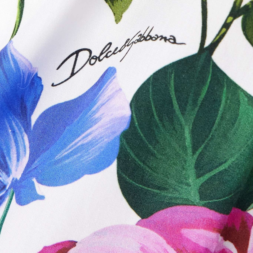 Short à revers DOLCE & GABBANA coton blanc imprimé fleurs