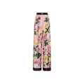 Pantalon de pyjama twill de soie imprimé roses pivoines