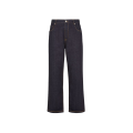 Jean droit coton denim bleu brut poche broderie blason