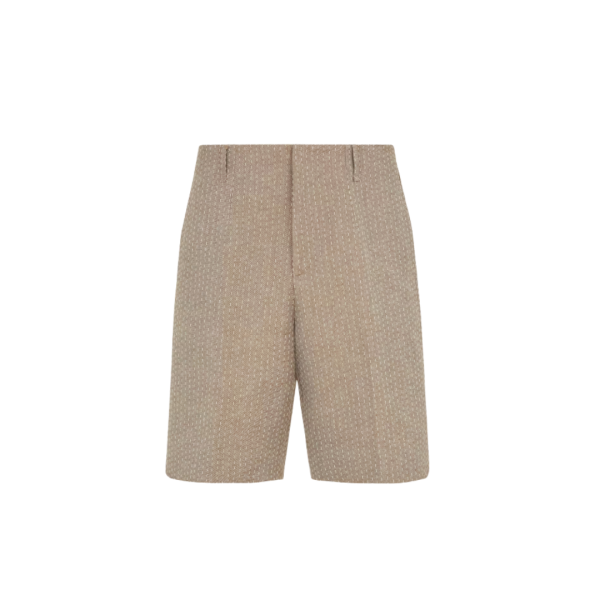 Bermuda tailleur FENDI laine polaire beige surpiqures
