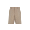 Bermuda tailleur laine polaire beige surpiqures