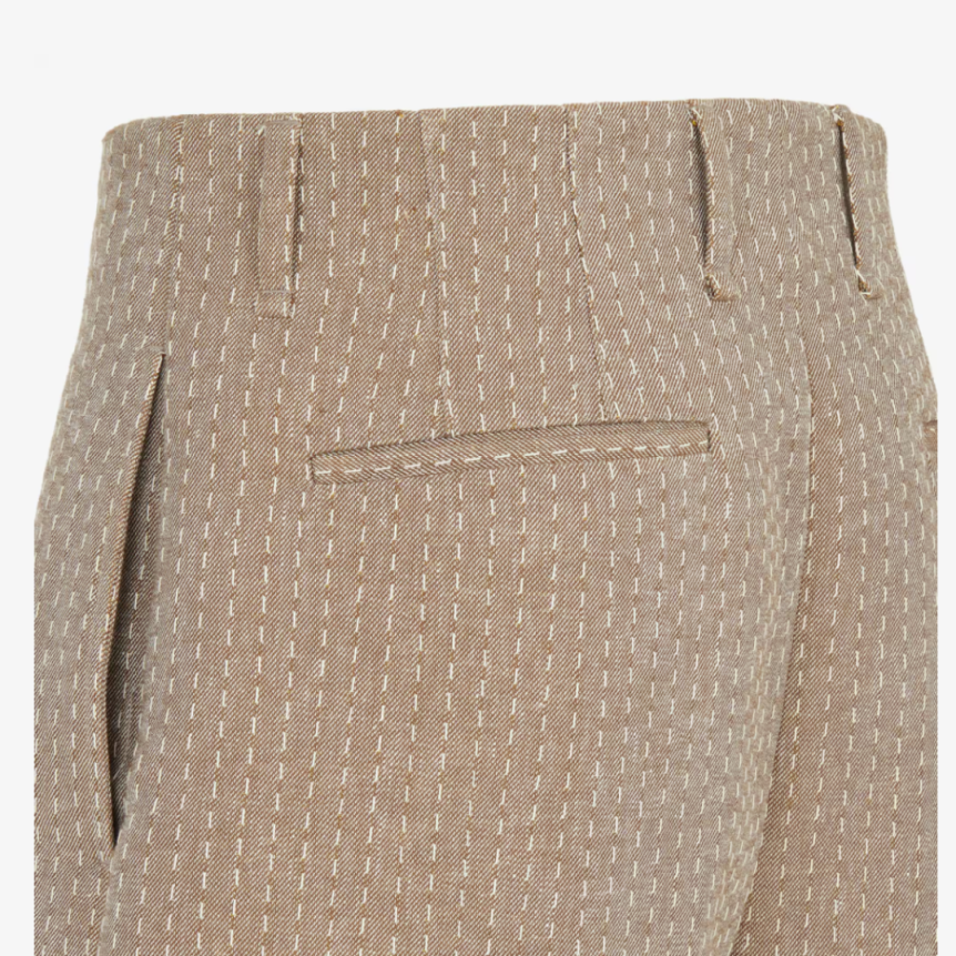 Bermuda tailleur FENDI laine polaire beige surpiqures