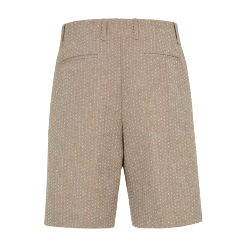 Bermuda tailleur FENDI laine polaire beige surpiqures