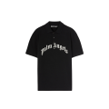 Polo manche courte coton noir gros logo poitrine blanc