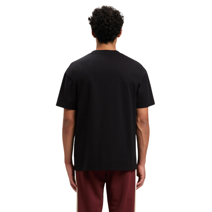 T-shirt PALM ANGELS col rond coton noir imprimé logo blanc pin up