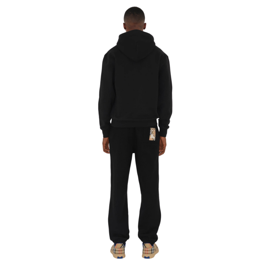Pantalon de survêtement BURBERRY jogging coton noir patch check poche