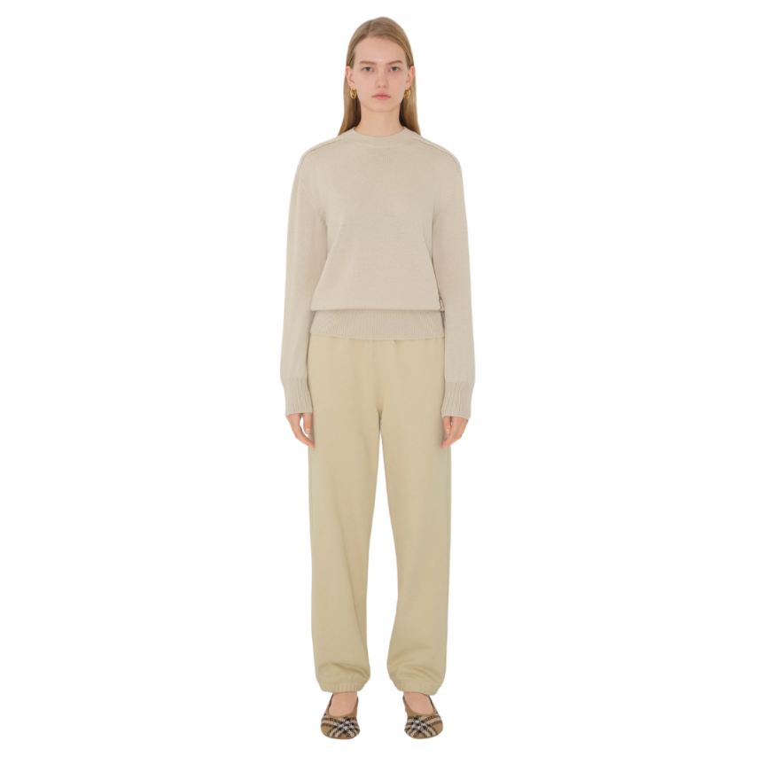 Pantalon de survêtement BURBERRY jogging coton beige patch check poche