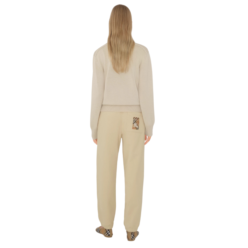 Pantalon de survêtement BURBERRY jogging coton beige patch check poche