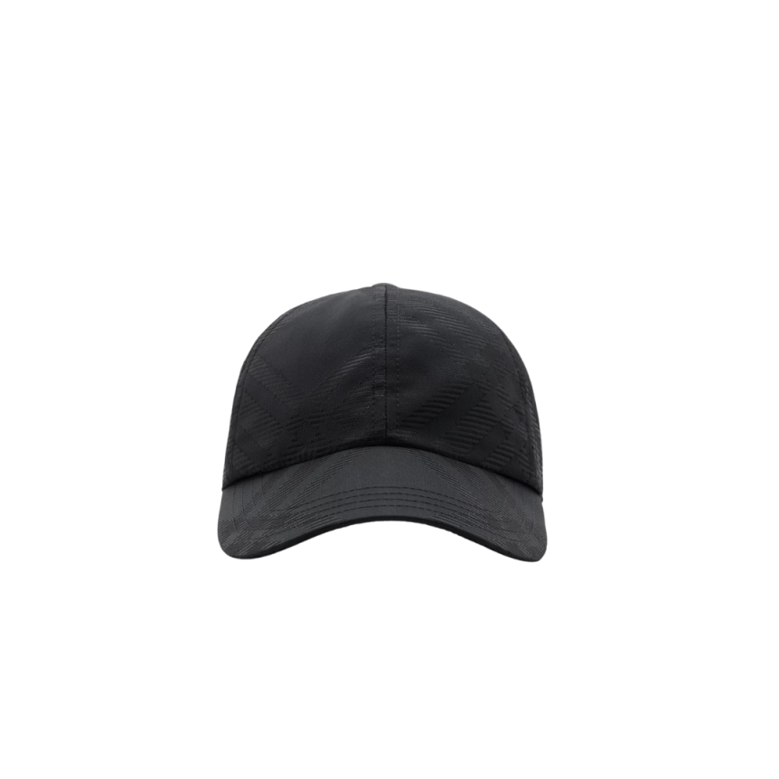 Casquette de baseball BURBERRY nylon jacquard noir check noir