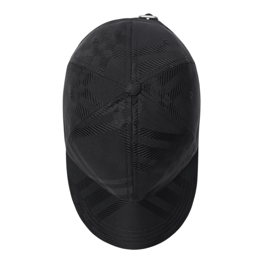 Casquette de baseball BURBERRY nylon jacquard noir check noir