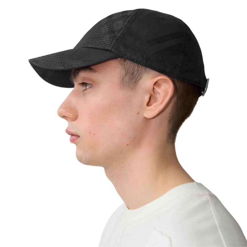 Casquette de baseball BURBERRY nylon jacquard noir check noir