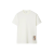 T-shirt col rond coton écru patch étiquette check beige