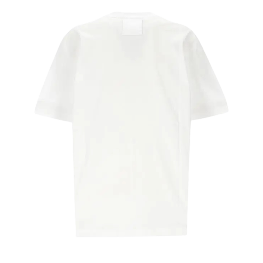 T-shirt col rond LANVIN coton blanc broderie logo rouge
