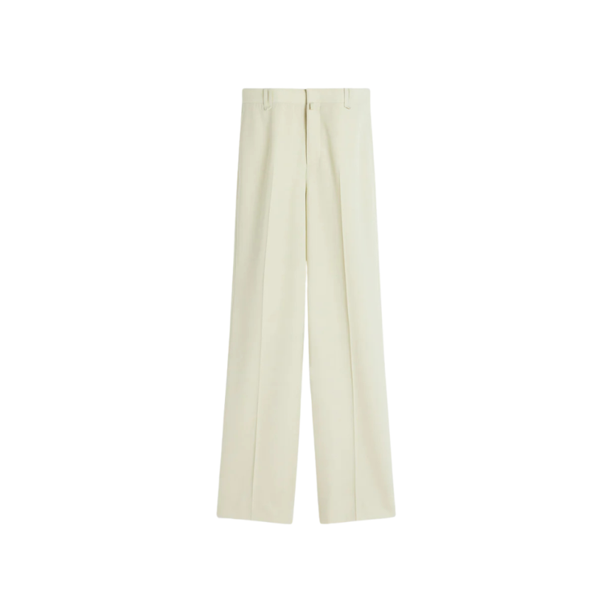 Pantalon ample LANVIN laine beige mastic