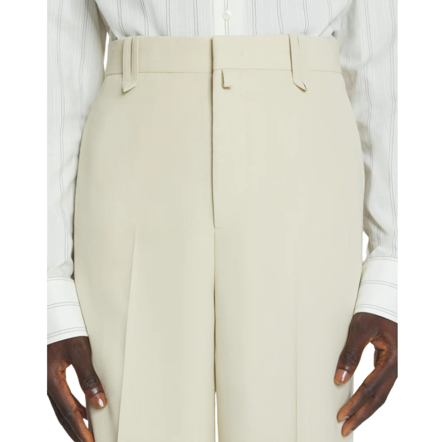 Pantalon ample LANVIN laine beige mastic