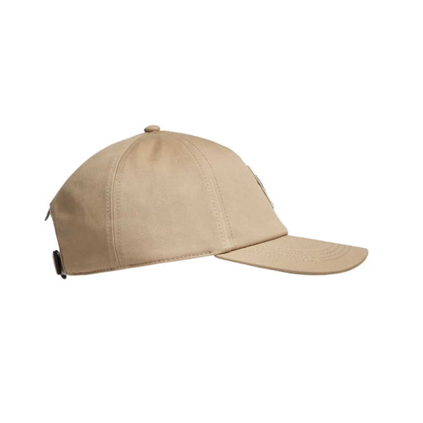 Casquette de baseball MONCLER gabardine coton beige logo Grenoble
