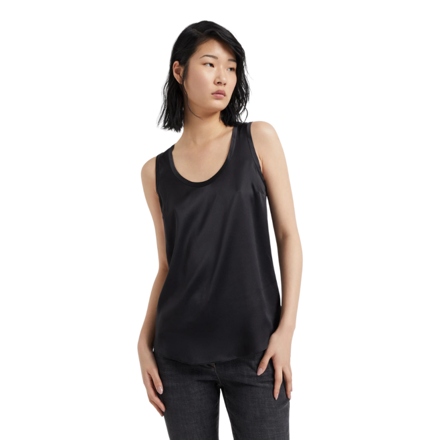 Haut débardeur BRUNELLO CUCINELLI réversible satin soie extensible