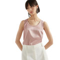 Haut débardeur réversible satin soie extensible rose poudre