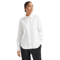 Chemise popeline de coton extensible blanc col brillant Monilli
