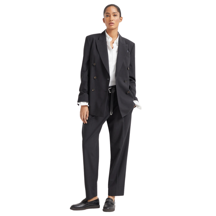 Chemise BRUNELLO CUCINELLI popeline de coton extensible blanc col brillant Monilli