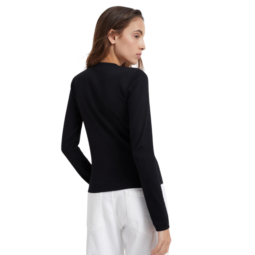 BRUNELLO CUCINELLI Pull col V perles métal Monili jersey coton côtelé