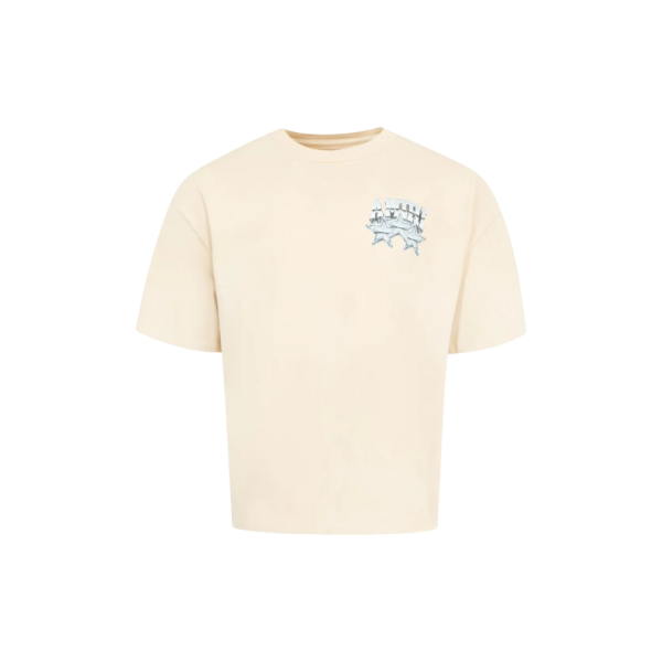 T-shirt col rond AMIRI Championship coton beige imprimé étoiles