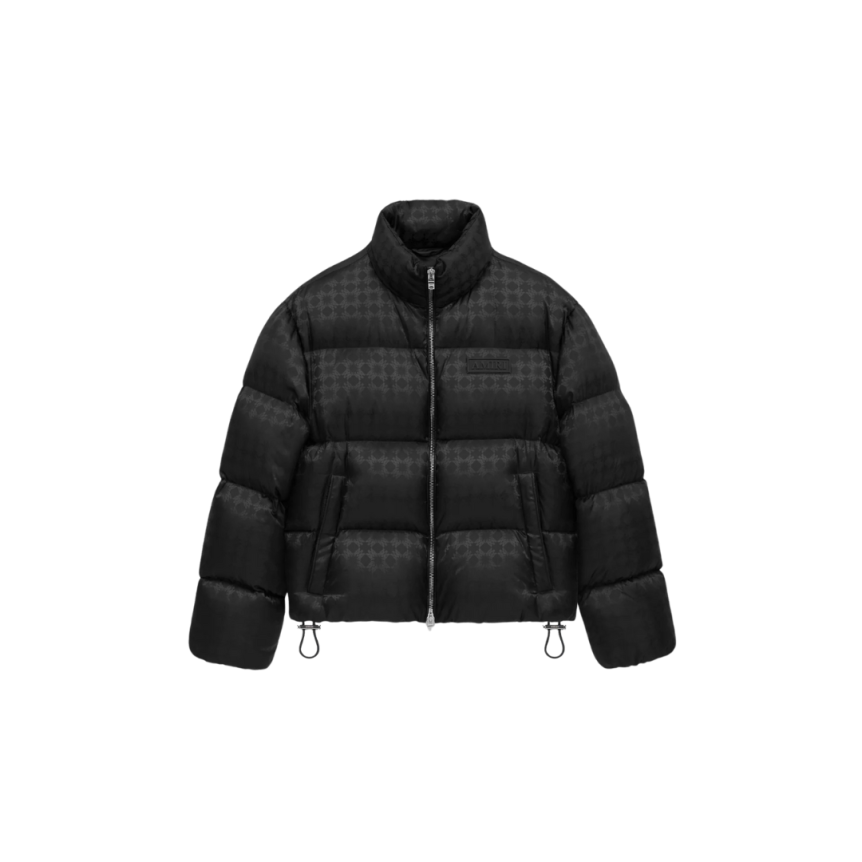 Doudoune courte zippée AMIRI jacquard MA Quad noir logo