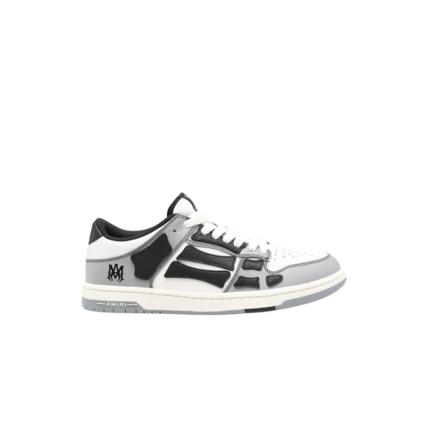 Basket basse Sneaker AMIRI Varsity Skel cuir gris noir