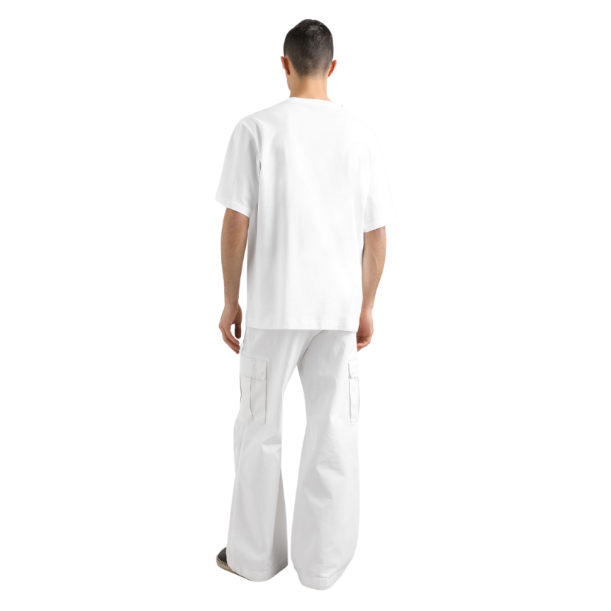 T-shirt DOLCE & GABBANA jersey de coton blanc patch broderie fleurs