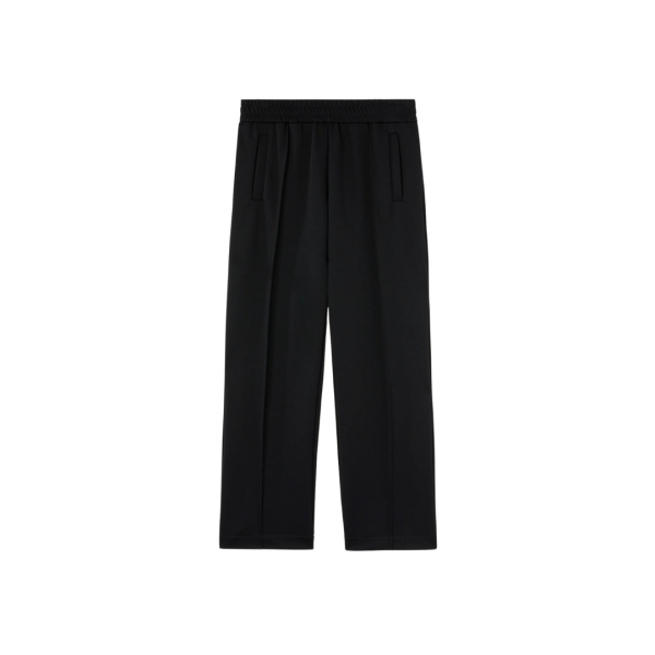 Pantalon de jogging PALM ANGELS nylon noir logo incurvé arrière blanc