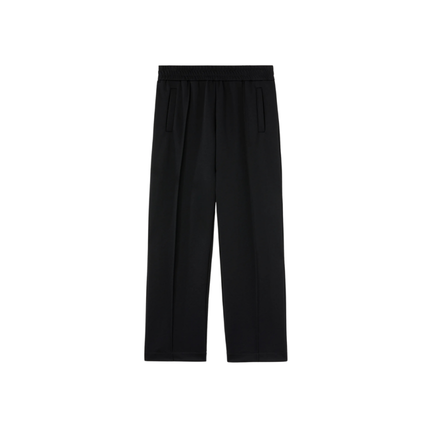 Pantalon de jogging PALM ANGELS nylon noir logo incurvé arrière blanc