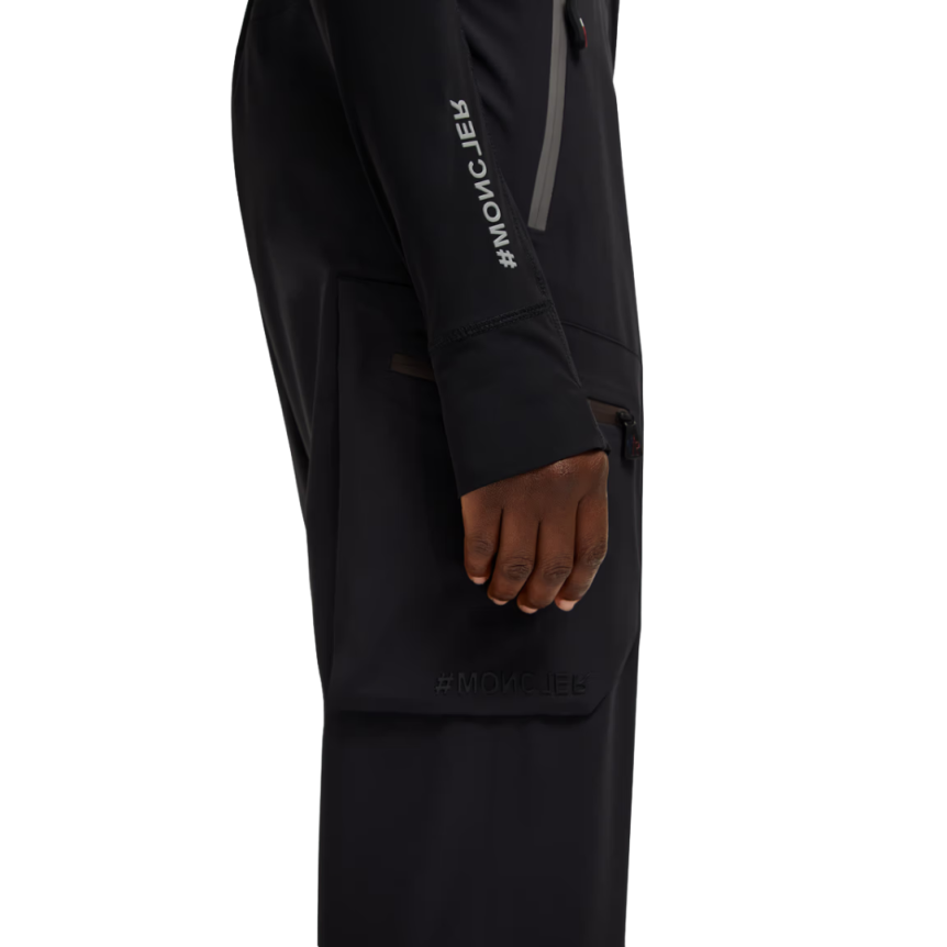 Pantalon survêtement MONCLER maille Shell noir logo Grenoble