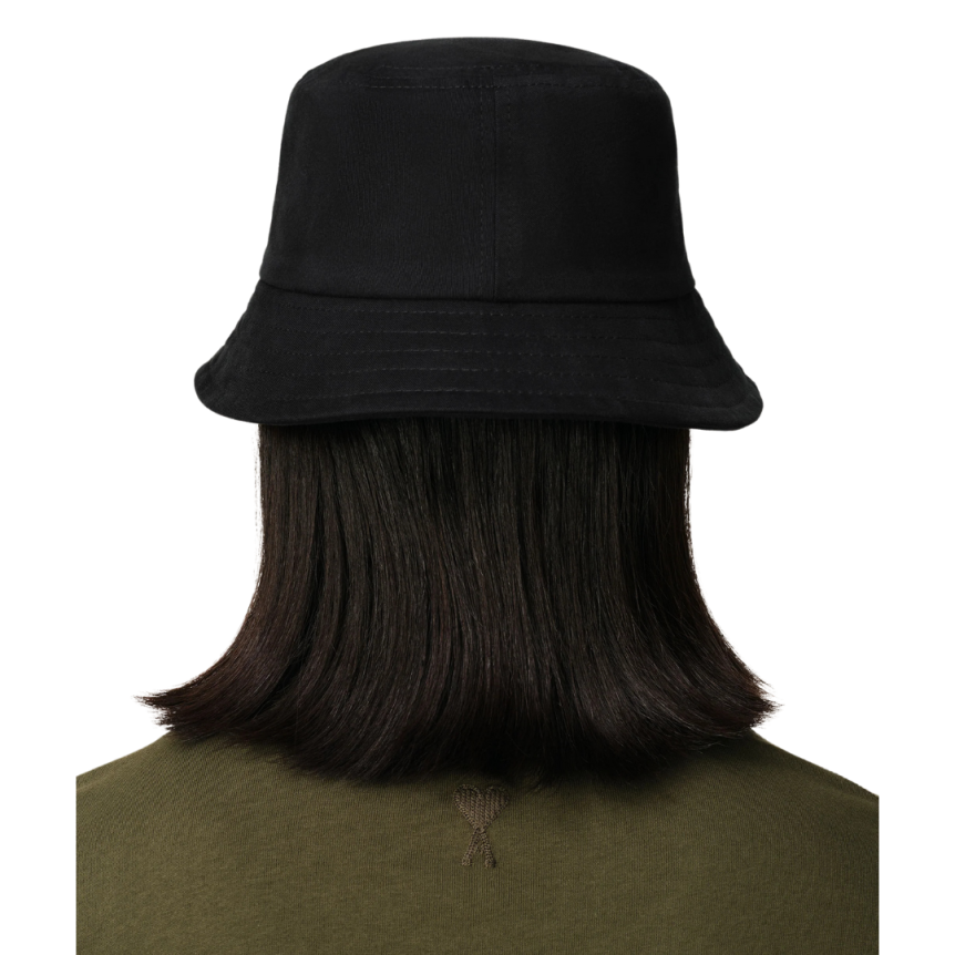 Bob AMI Paris gabardine de coton peau de pêche noir cœur rouge