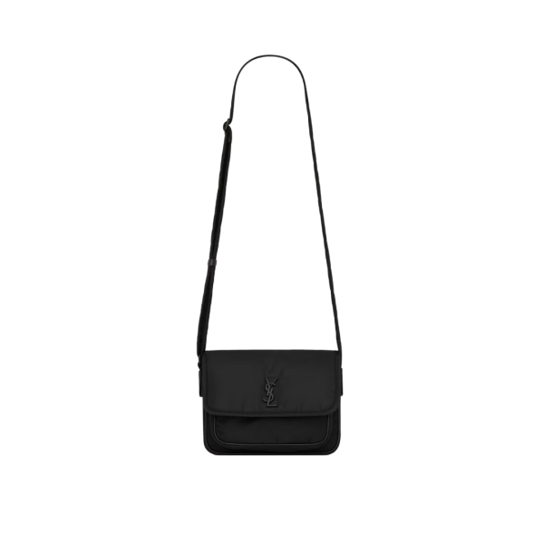 Sac bandoulière SAINT LAURENT Niki small messenger econyl® nylon noir logo noir