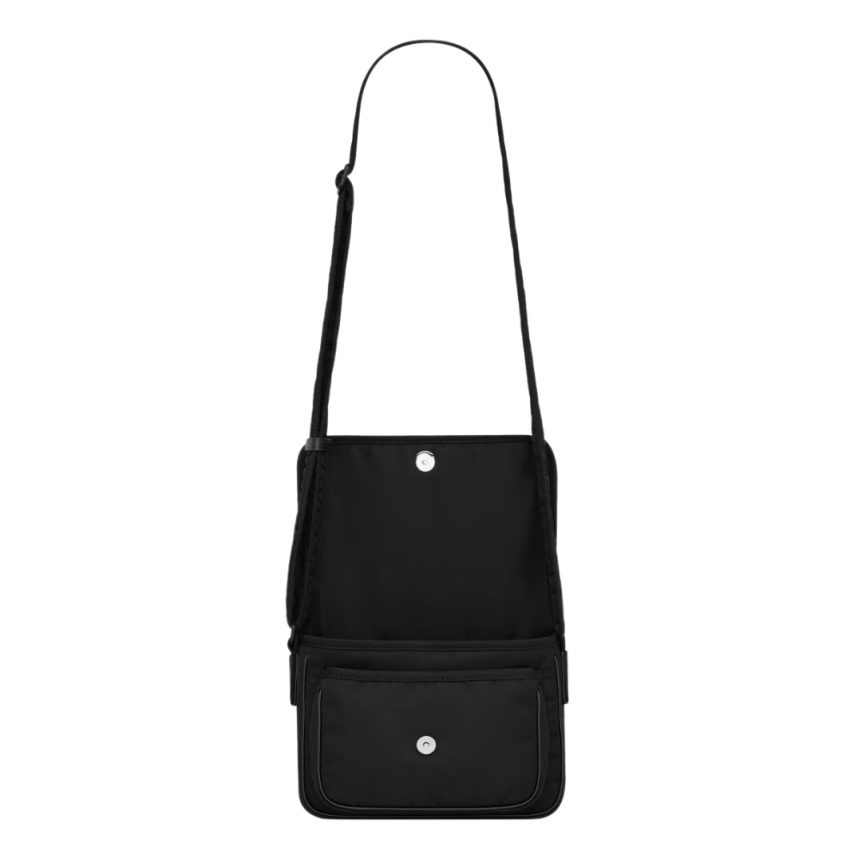 Sac bandoulière SAINT LAURENT Niki small messenger econyl® nylon noir logo noir