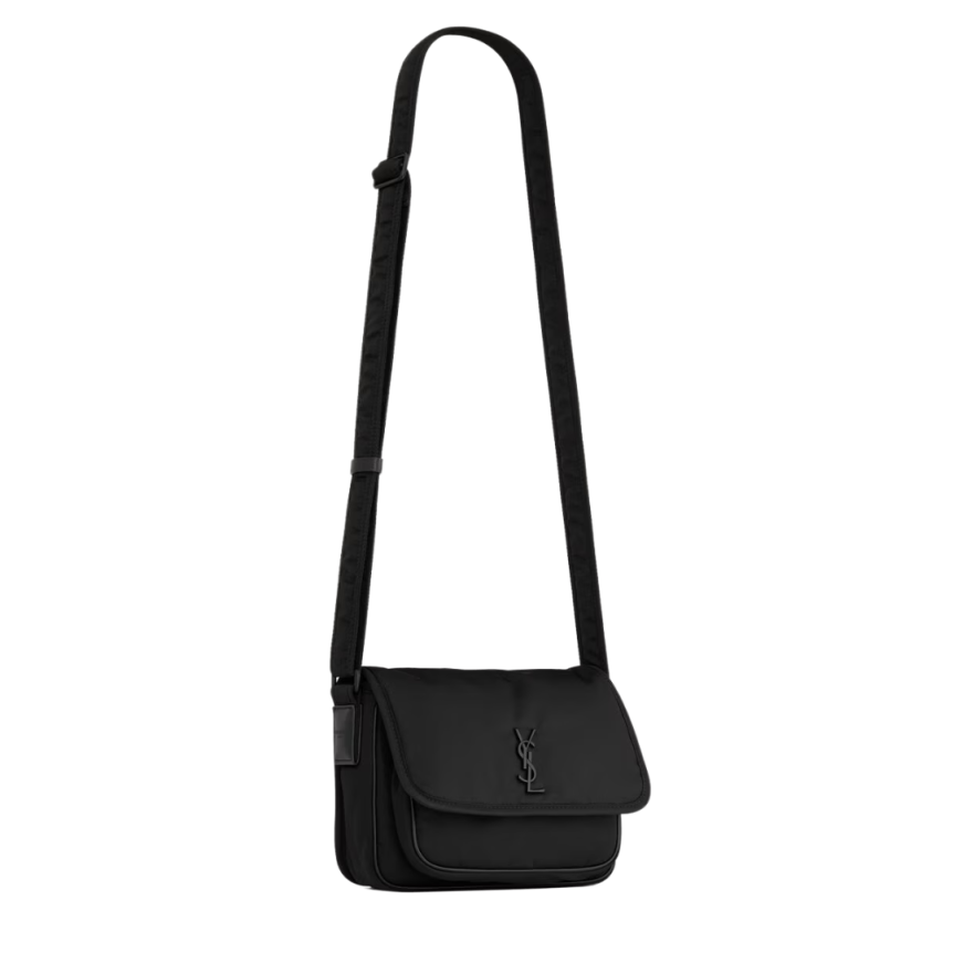 Sac bandoulière SAINT LAURENT Niki small messenger econyl® nylon noir logo noir