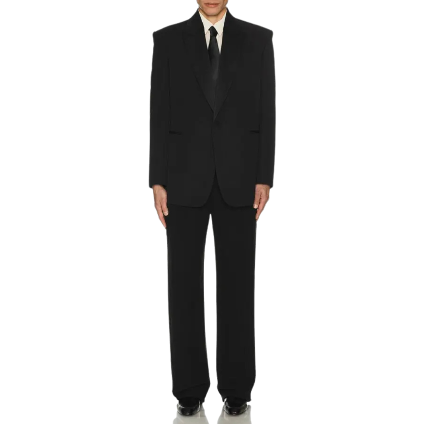 Chemise SAINT LAURENT manche longue soie coton écrue fine rayures