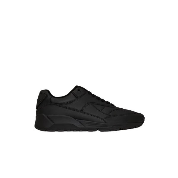 Sneaker basket basse SAINT LAURENT Bump à lacets cuir veau lisse noir