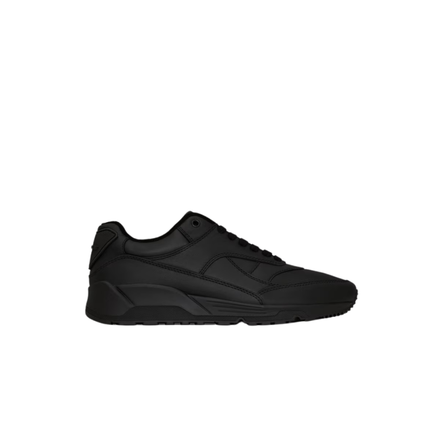 Sneaker basket basse SAINT LAURENT Bump à lacets cuir veau lisse noir