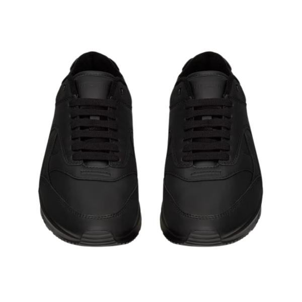 Sneaker basket basse SAINT LAURENT Bump à lacets cuir veau lisse noir