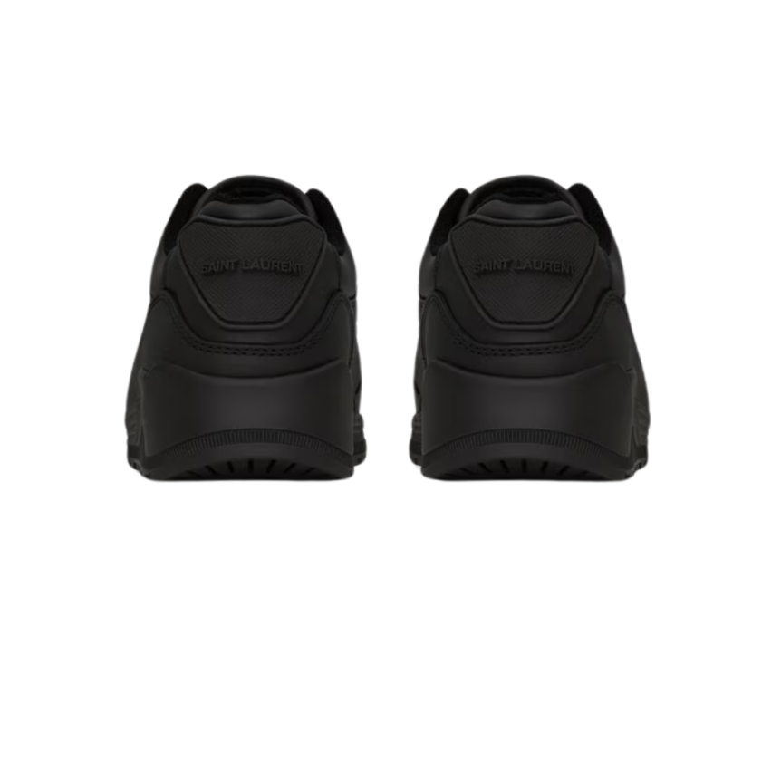 Sneaker basket basse SAINT LAURENT Bump à lacets cuir veau lisse noir