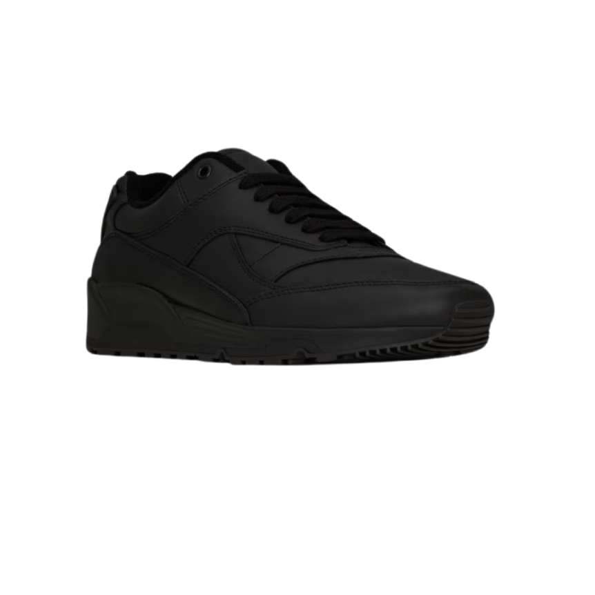 Sneaker basket basse SAINT LAURENT Bump à lacets cuir veau lisse noir