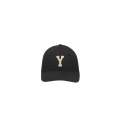 Casquette universitaire coton noir patch Y beige