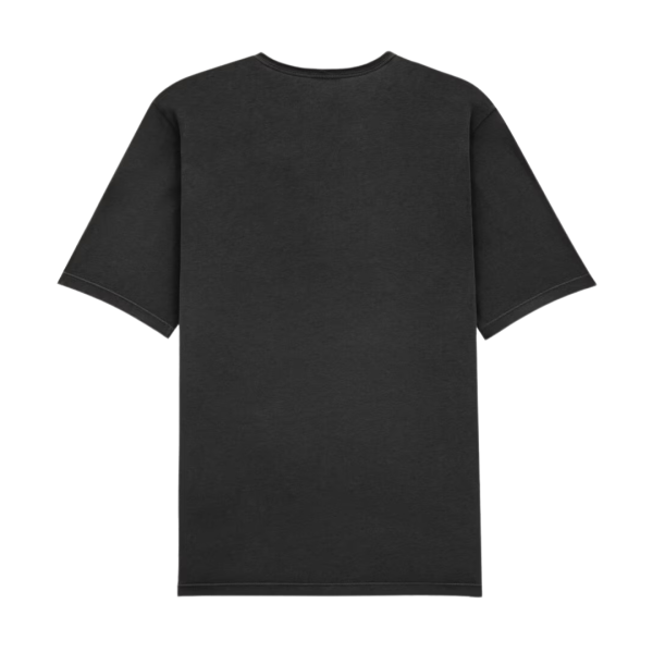 T-shirt col rond SAINT LAURENT coton noir blanchi broderie logo ton sur ton