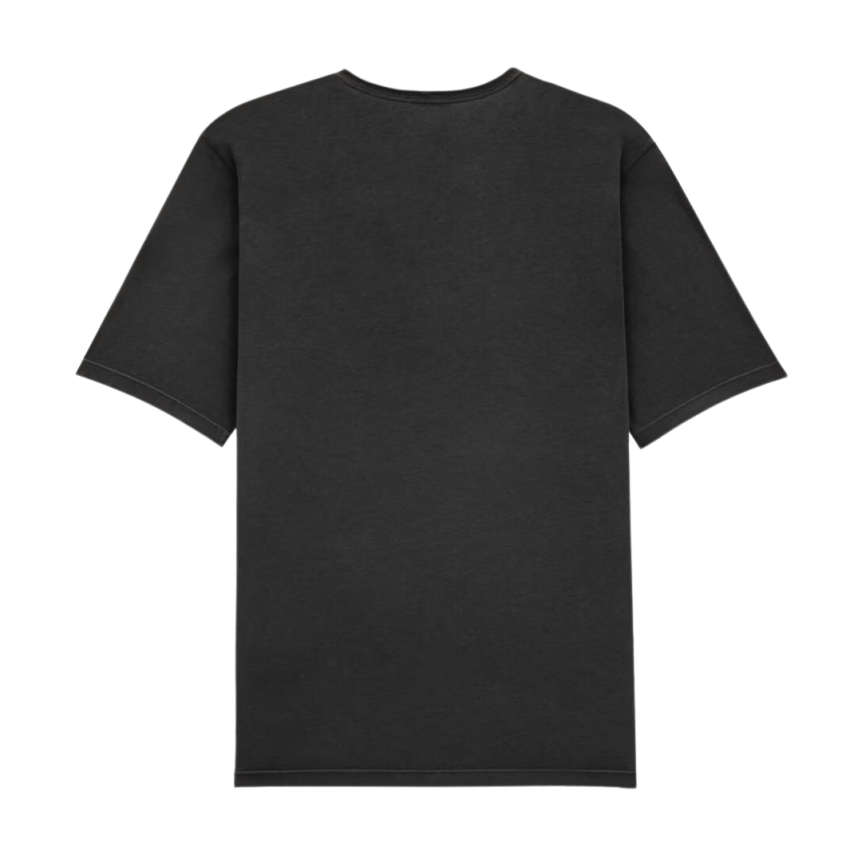 T-shirt col rond SAINT LAURENT coton noir blanchi broderie logo ton sur ton