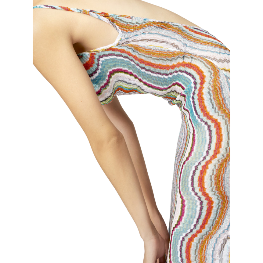 Robe cache-cœur MISSONI longue rayon fibre métal vague multicolore