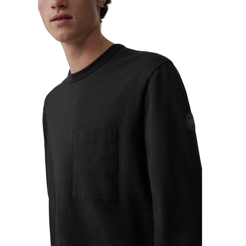 T-shirt CANADA GOOSE Gladstone noir poche poitrine logo black label