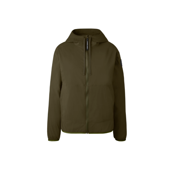 Coupe vent zippé à capuche CANADA GOOSE Killarney nylon kaki logo noir
