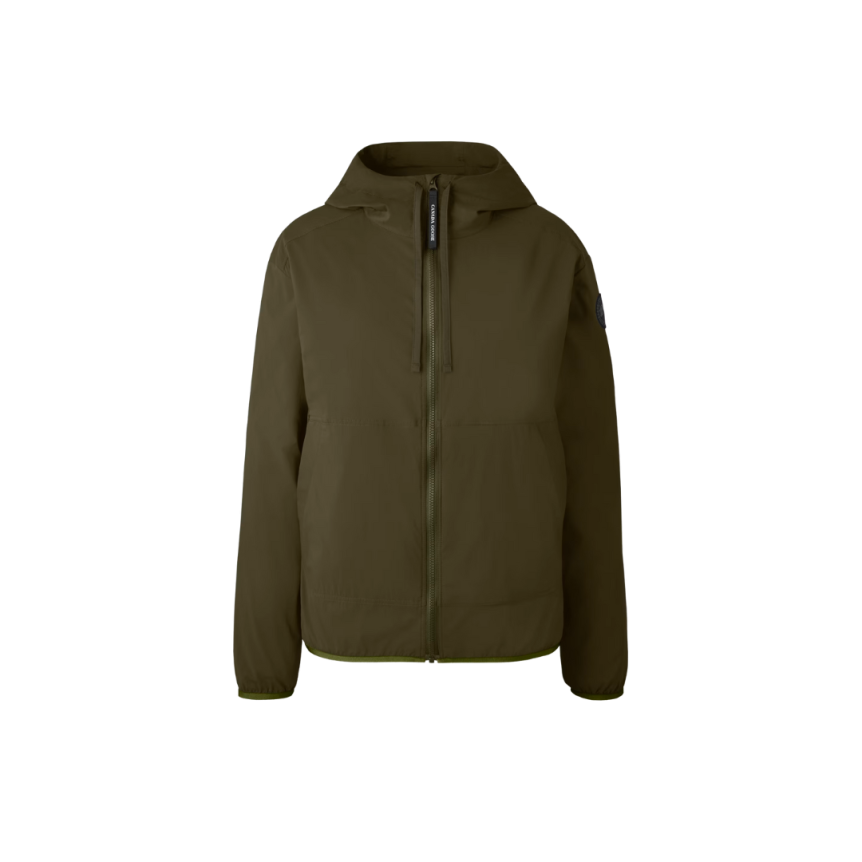 Coupe vent zippé à capuche CANADA GOOSE Killarney nylon kaki logo noir