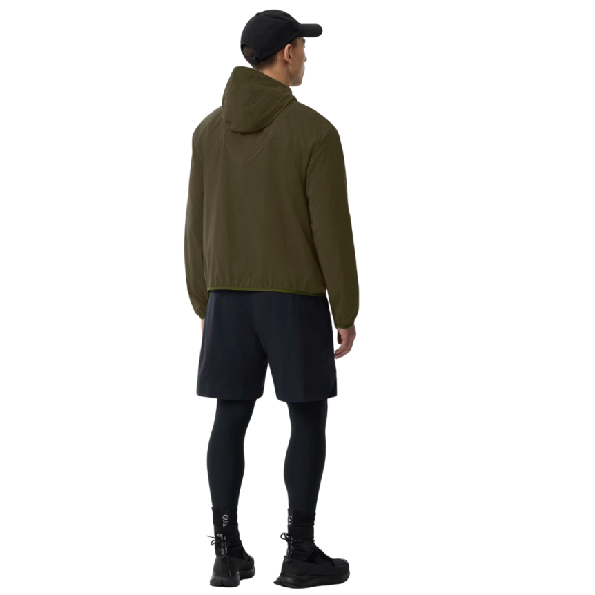 Coupe vent zippé à capuche CANADA GOOSE Killarney nylon kaki logo noir
